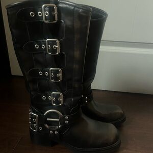 Dream Pairs Black Buckle Combat Boots